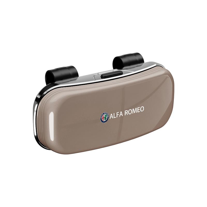 For Alfa Romeo Car Sun Visor Glasses Case Car Sunglasses Storage Box For Alfa Romeo 156 159 147 4C 8C 166 Giulia Giulietta Mito 