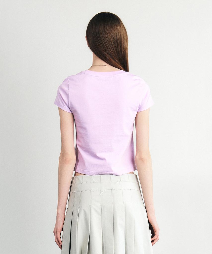 SEALOT Signature Low-Cut Cropped Half-Sleeve Top (Lavender)
