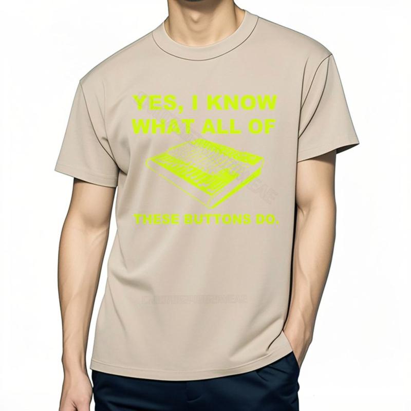 Tee Shirt Crew Neck Trendy Tshirt Know What Buttons Do Adult Workout Tshirt Fashionable Comfortable Cotton Tshirt