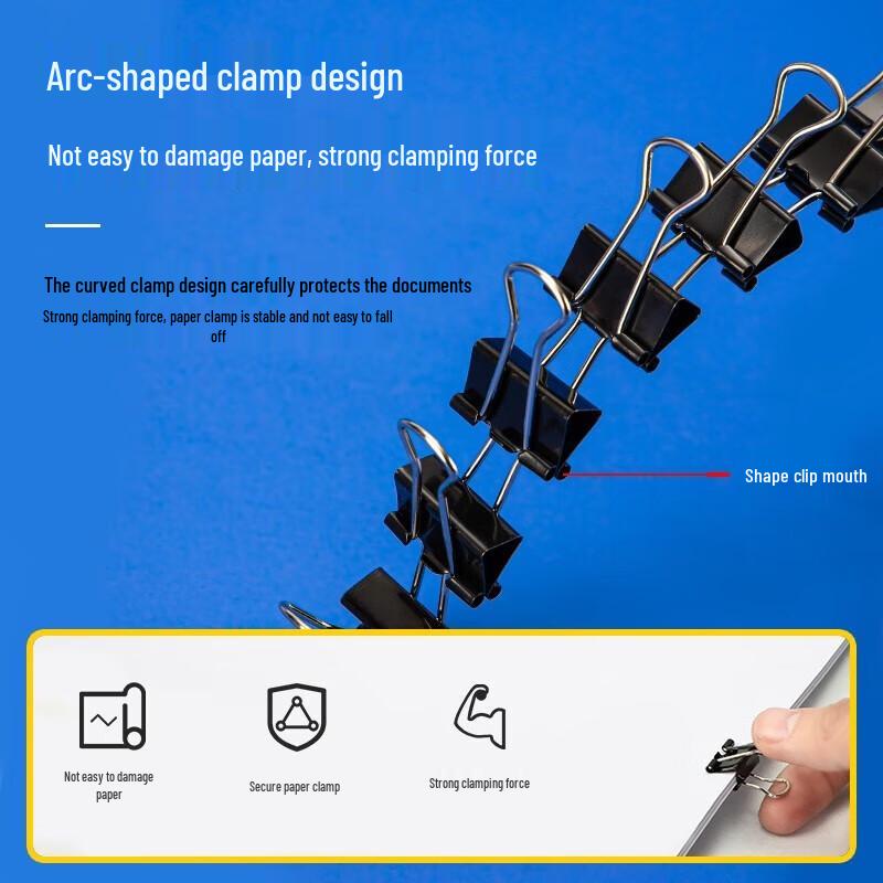 Deli 15mm Black Binder Clips