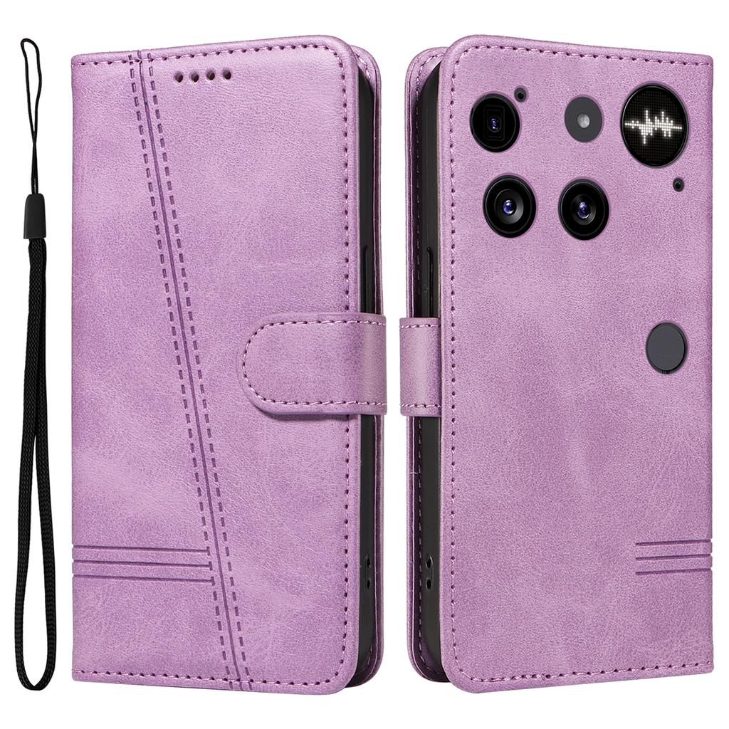 Ни за что Телефон (3) 5G Чехол-кошелек Кожаный чехол для телефона с Т-образными линиями Подставка