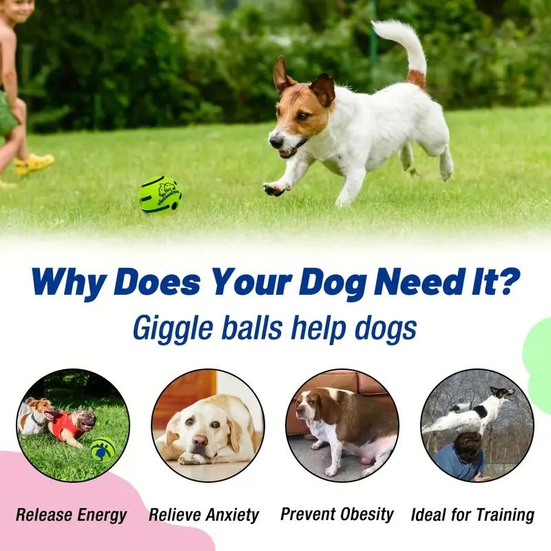 Funny Interactive Giggle Ball - Balls for Dog IQ Training, Pet Interactive Toy, Stimulating Play, Mental Stimulation, and Exerci