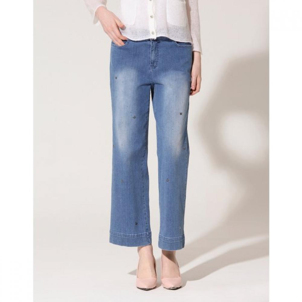 Son Jung Wan Women Butterfly Hotfix Denim Pants Zjl6262080