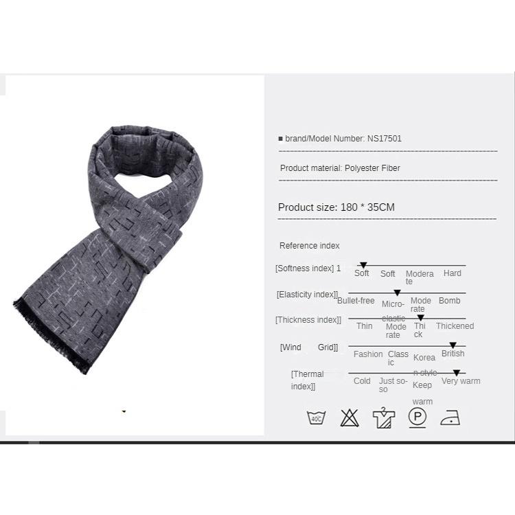 Новый мужской шарф, шелковый шарф с начесом, осень и зима, теплый и простой, элегантный, однотонный, деловой