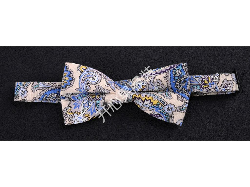 Мужской галстук-бабочка Slim Fit с цветочным ретро-принтом из хлопка и льна - Унисекс, в гонконгском стиле, для свадеб и повседневной рабочей одежды