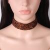 Suede Leopard Print Necklace Necklace Ruffled Choker Wild Pendant Accessories Women's Versatile Collar