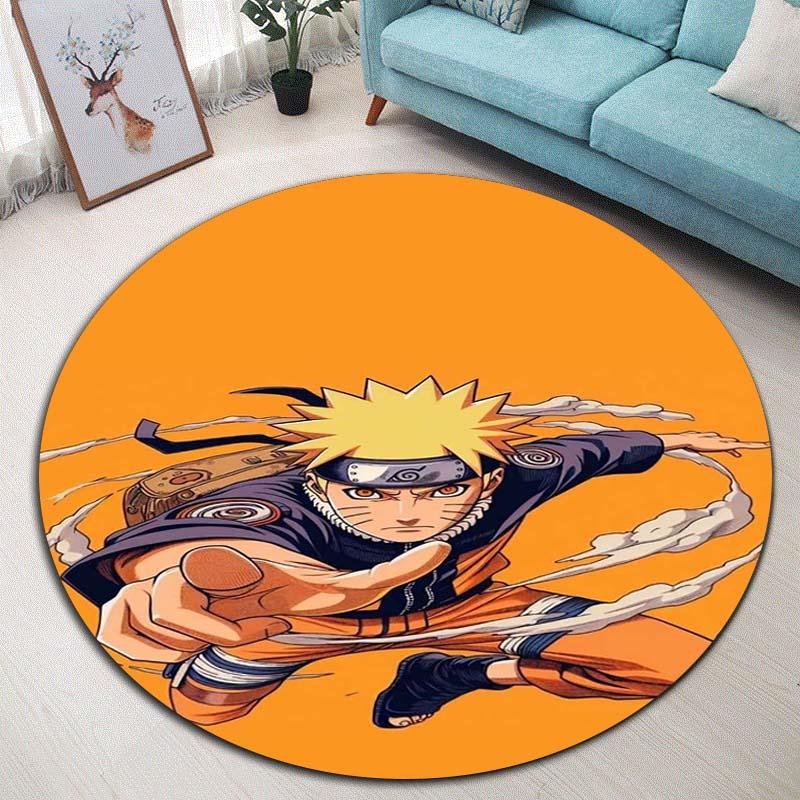 Naruto Uzumaki Akatsuki  Printed Round Rug Soft  Anti-Slip Carpet  for Home Bedroom Living Room Gaming Room Dorm Decor