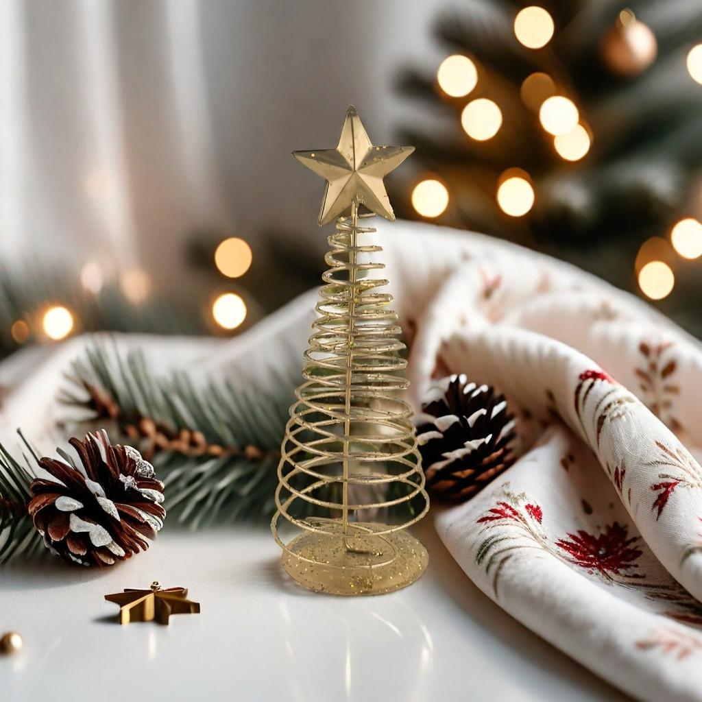 Golden Iron Art Christmas Tree Nordic Creative Golden Star Christmas Tree for Kids Girlfriend Wife Birthdays