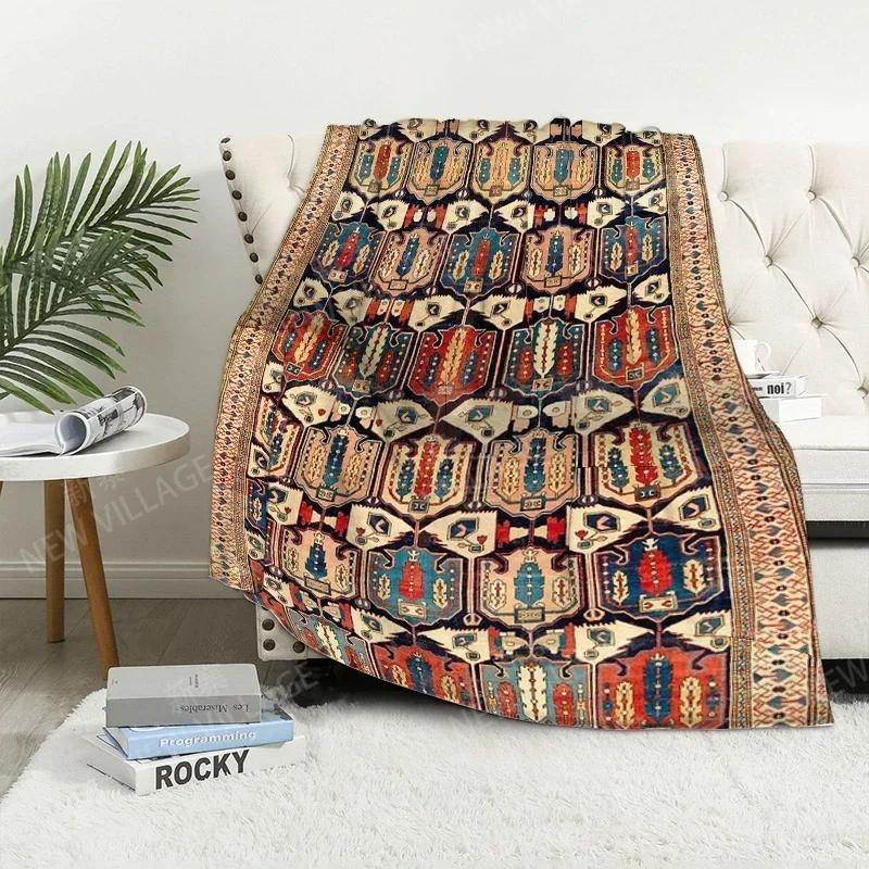 Плед диванный для коленей теплый зимний покрывало на кровать накидка Декор бохо теплый флис скандинавский винтажный марокканский мягкий и ворсистый