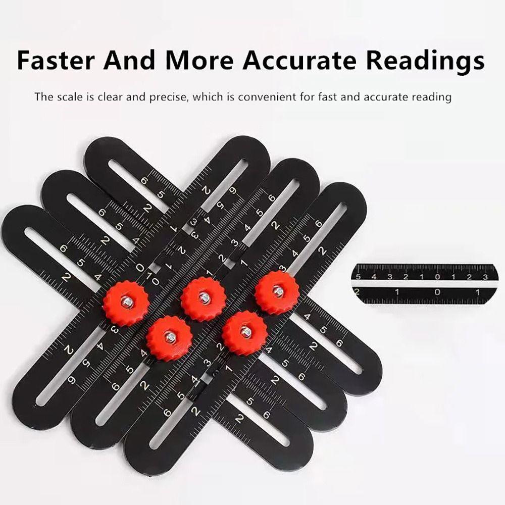 1Pcs 6/9/12 Folds Measuring Ruler Aluminium Alloy Locator Drill Guide Template Tool