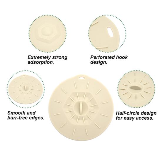 5Pcs Silicone Food Lid Set Leakproof Multi-Size Covers for Bowls Pots Skillets Heat-Resistant Microwave Oven Safe Frying Pan Lid