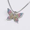 Colorful Gradient Dopamine Style Butterfly Pendant Necklace Women  Jewelry Light Luxury Personality Simple Clavicle Chain