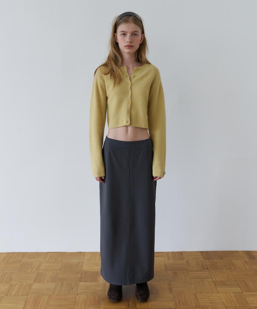 OVERDUEFLAIR Tension Stretch Maxi Skirt_Stripe Gray