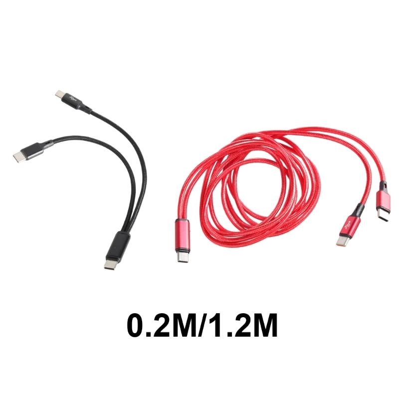 USB C to 2 USB C Splitter Cable Type C Power Cable Nylon Braided, Charge Multiple USB C Gadgets from One USB Source