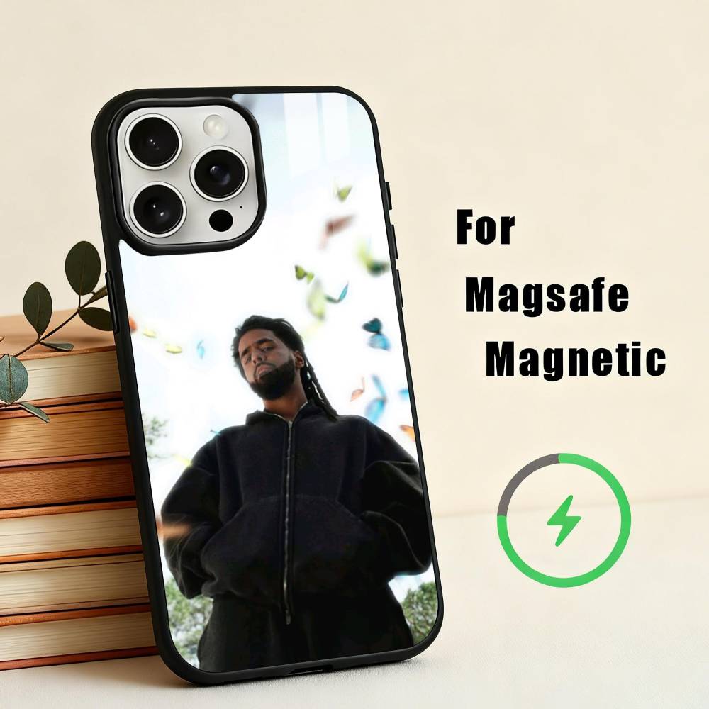 Rapper Singer J-J C-Cole-E Phone Case For iPhone17,16,15,14,13,12,11 Plus,For Magnetic Wireless Charge Cover