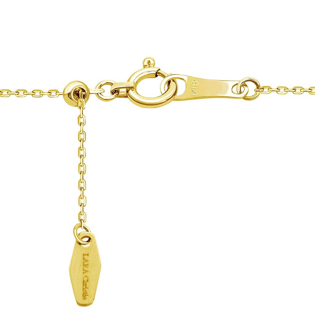Lala Christie Gold Chain Necklace, 18K Gold, Shine Cut Azuki Bean, 0.7mm Wide, Approximately 0.9g, Up To 45cm Long, Adjustable Length, Lc97-0024