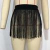 Women Sexy Beach Skirt High Waist Tassels Skirt Summer Solid Color Fringe