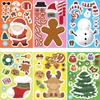 8pcs Cute Christmas Puzzle Stickers Make a Face Kids DIY Toys Assemble Sticker Games Xmas Party Favors 2025 New Year Gift