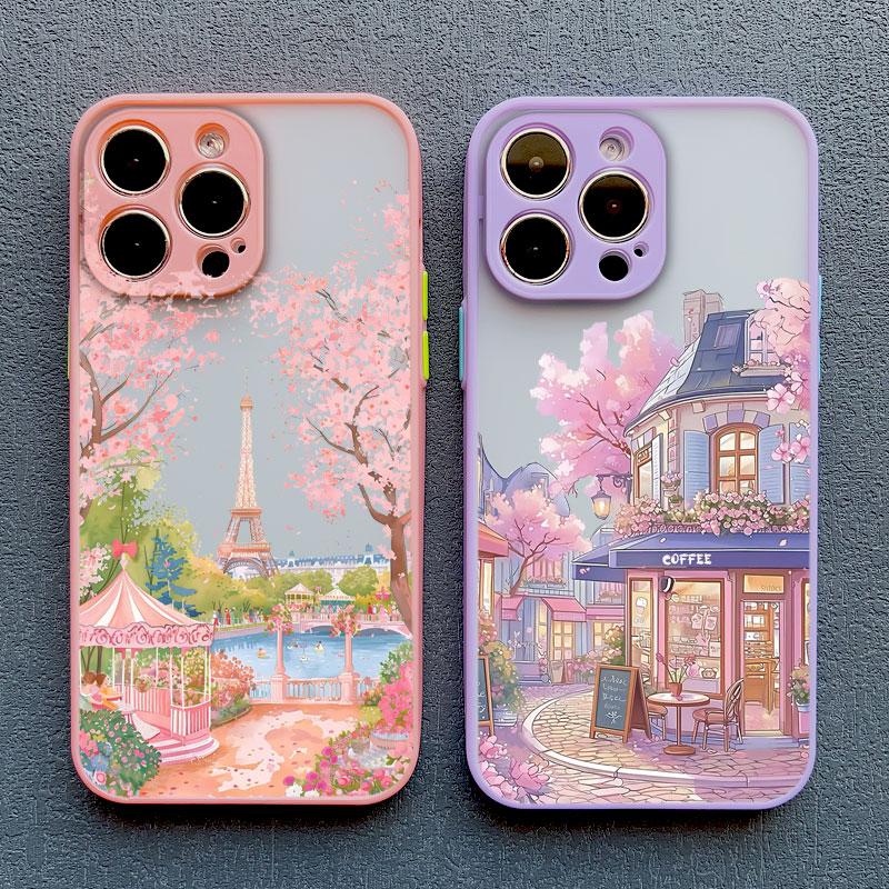 Dazzling Anime Street View Scenery Phone Case for IPhone 13 12 11 Pro Max Mini 16 15 14 Max Plus 7 8 Plus SE2 X XR X Back Cover