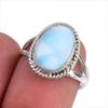 Natural Republic Larimar Gemstone 925 Solid Sterling Silver Gift Ring S.7 B1y90