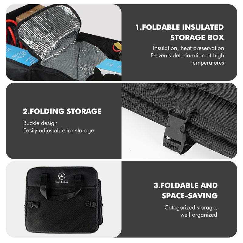 Car Trunk Collapsible Multi-Compartment Organizers Foldable For Mercedes Benz W211 W124 W176 W177 C180 C200 C260 C300 GLC CLE BV4