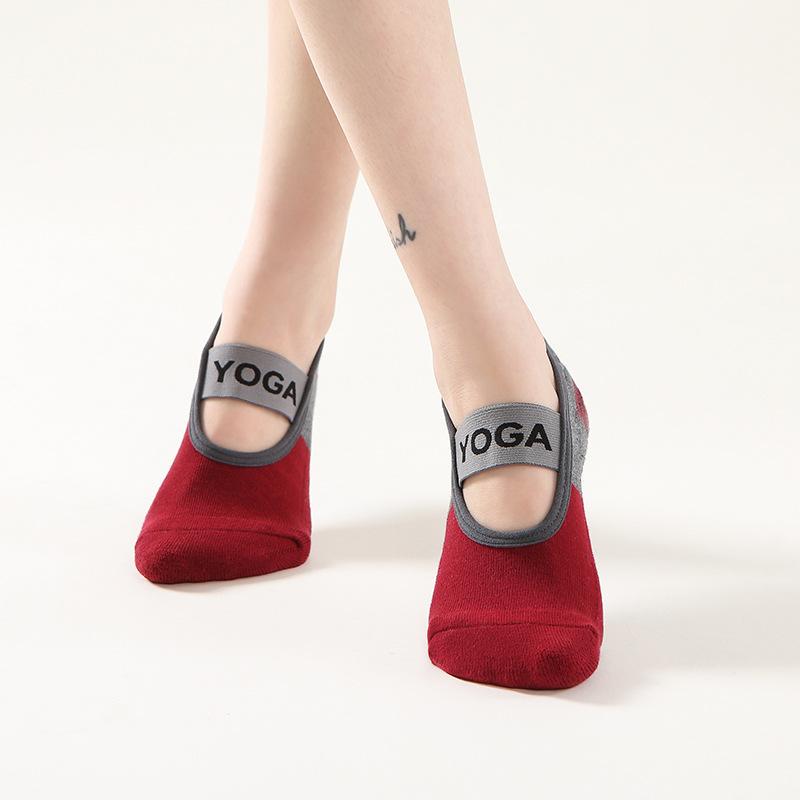 Профессиональные женские противоскользящие носки для йоги, бандажные носки с открытой спиной, носки для пилатеса, женские тапочки для балета, танца, фитнеса, хлопковые спортивные носки