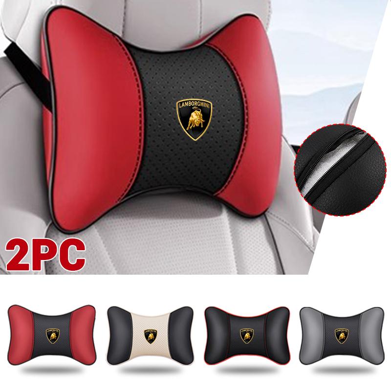 2pcs New Car Seat Headrest Neck Pillow Interior Accessories For Lamborghini LP570 LP610 Urus LP700 LP770 Gallardo Aventador
