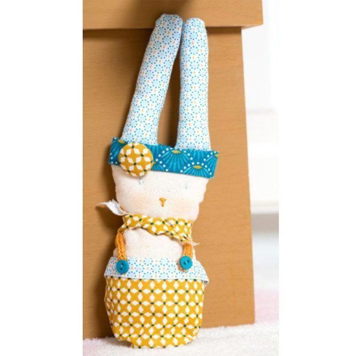 Coupon de tissu coton Crafty cotton - Ronds bleus - Fond Blanc - 45 x 55 cm - ARTEMIO