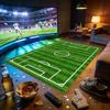 Football Pitch Shaped Large Area Rug Non Slip Stain Resistant Mat Sports Fan Party Game Room Living Room Home Decor