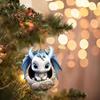 Acrylic Dragon Christmas Tree Ornaments Blue Dragon Egg Car Pendant  Festival