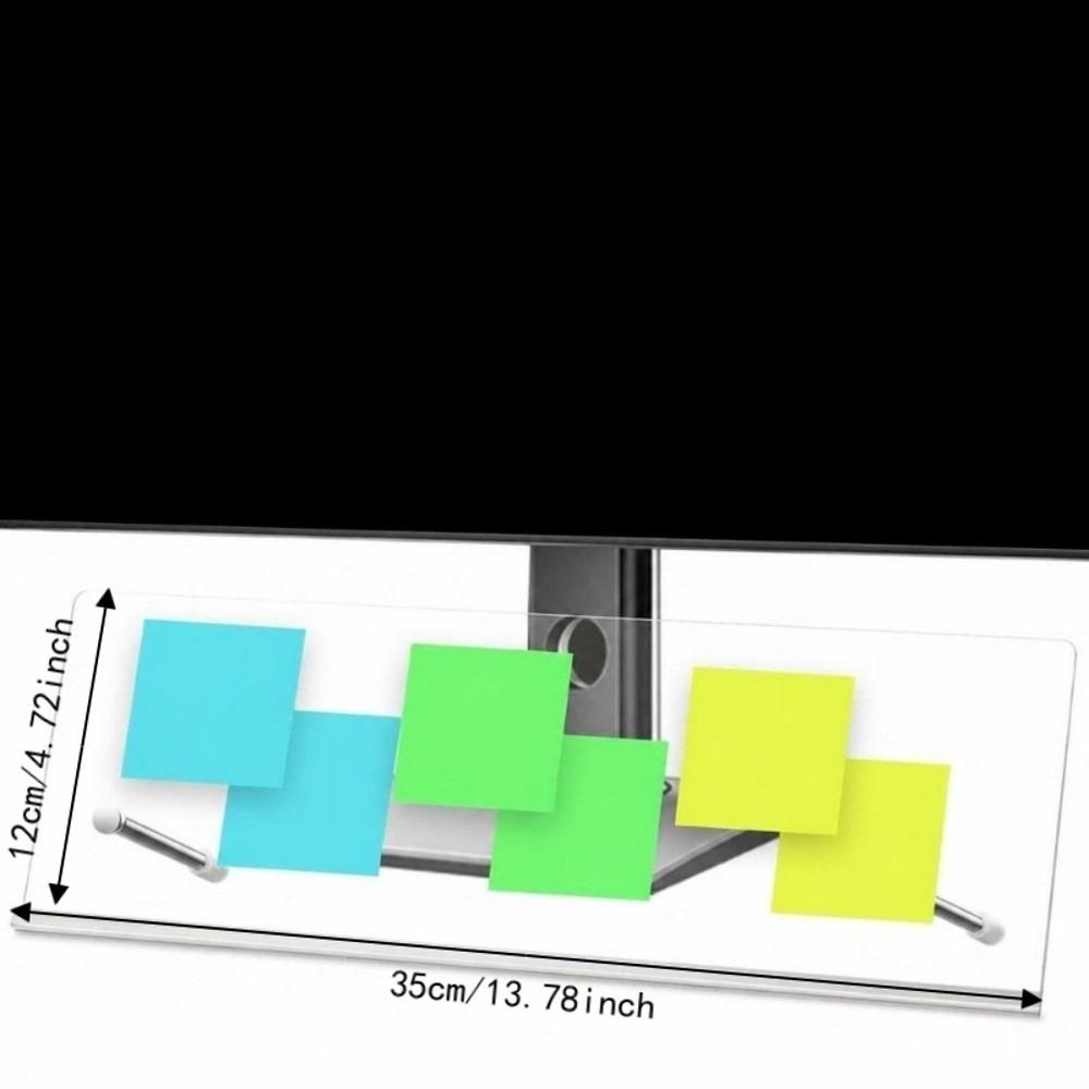 Movable Monitor Memo Board Adhesive-Free Sticky Note Holder Under Monitor Organizer Office Use