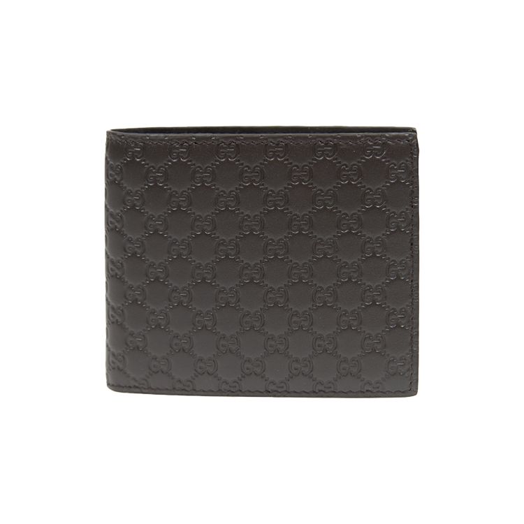 Gucci Vintage Logo Embossed Short Double Fold Leather Wallet Men wallet Brown 260987-BMJ1N-2044