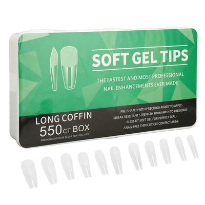 550 шт. ультратонкие бесшовные полуматовые накладные прозрачные типсы для ногтей DIY нейл-арт для ногтей