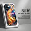 Чехол из закаленного стекла 'Огненный Феникс' для Samsung Galaxy S26 S25 S24 S23 S22 S20 FE/Ultra/Plus, противоударная задняя крышка