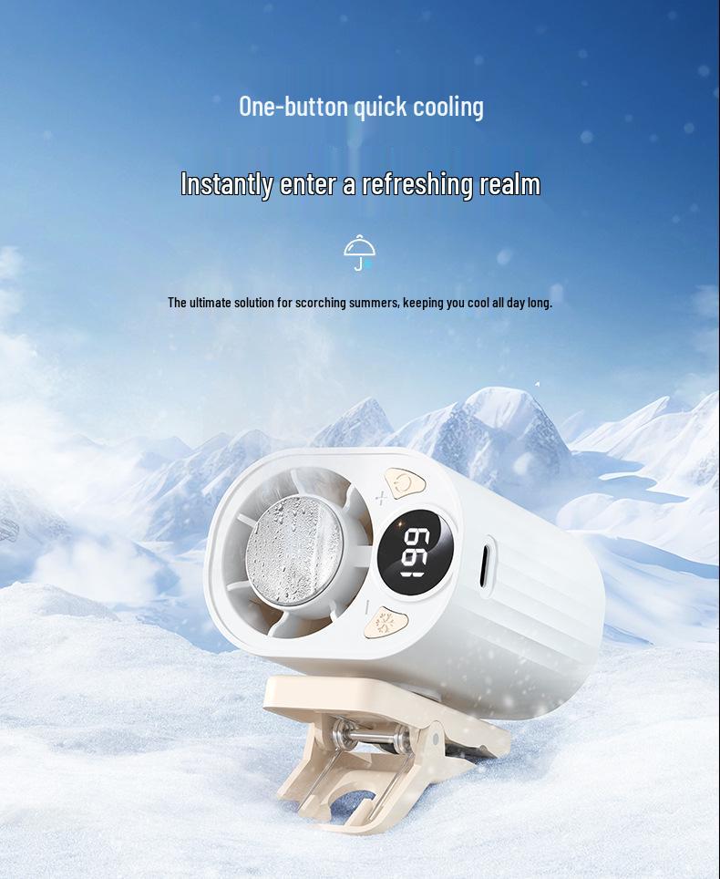 Portable Clip-On Fan with Ice Pack and 199-Speed Settings