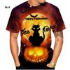 Новая модная футболка с принтом тыквы на Хэллоуин, 3D-принт, мужская и женская летняя повседневная футболка с короткими рукавами