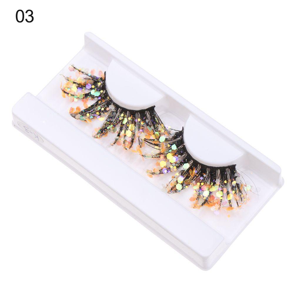 Sequin Glitter Powder Color Luminous Fake Lashes 3D False Eyelashes Nude Makeup Makeup Supplies