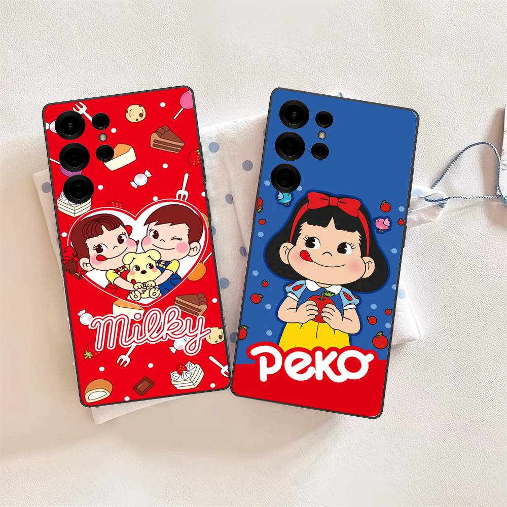 Fujiya Milky Peko Chan Phone Case For Samsung S 24 Fe 25 Ultra Plus 20 Lite 21 30 22 23 24 22 Ultra 5G Fundas