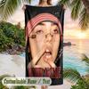Billie Eilish Beach Towel, Personalized Custom Name Text, Quick Dry Large Absorbent Towel For Beach Pool