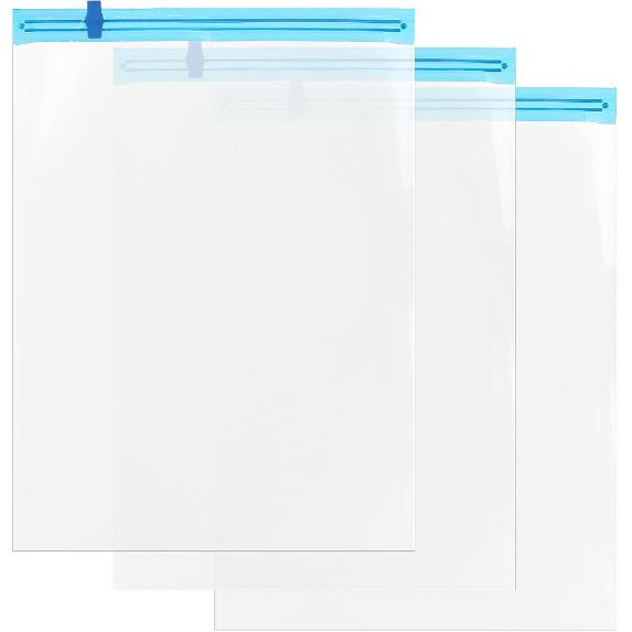 3 Pcs Vacuum Sealed Storage Bags Small Size Compression Bags for Travel Hand Roll Vacuum Seal Bag for Clothing Luggage Suitcase (50x3m / 20x13in)