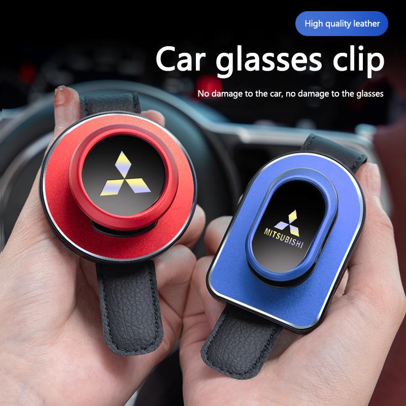 Aluminium Alloy Car Glasses Clip Auto Sunglasses Visor Glasses Holder For Mitsubishi Lancer 9 EX Outlander 3 ASX L200 Accessory