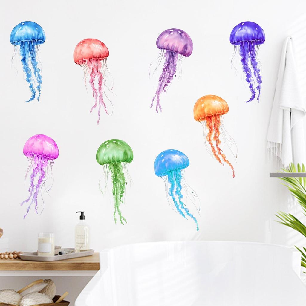 Синие светящиеся наклейки «Волшебные медузы» для украшения детской комнаты