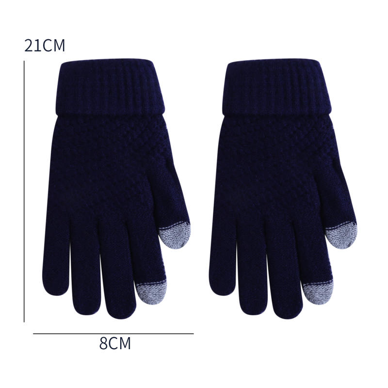 Women Fashion Winter Touch Screen Gloves Warm Stretch Knit Full Finger Mittens Crochet Thicken Gloves