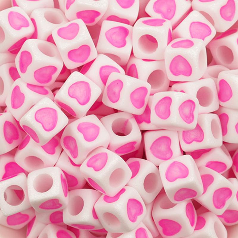 100Pcs/Lot Trendy Acrylic Square Alphabet Beads Large Hole Letter Loose Spacer Bead Jewelry Handmade Bracelet Making Supplies