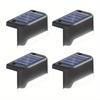 1/4PCS Solar LED Deck Lights Waterproof Outdoor Step Fence Lighting for Patio Yard Stairs Automatic Dusk-to-Dawn L-Shaped Design