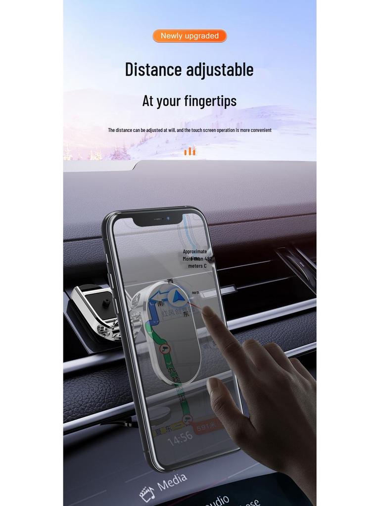 Magnetic Folding Car Phone Holder: Dashboard Multi-Angle Rotation Bracket with Logo Gift