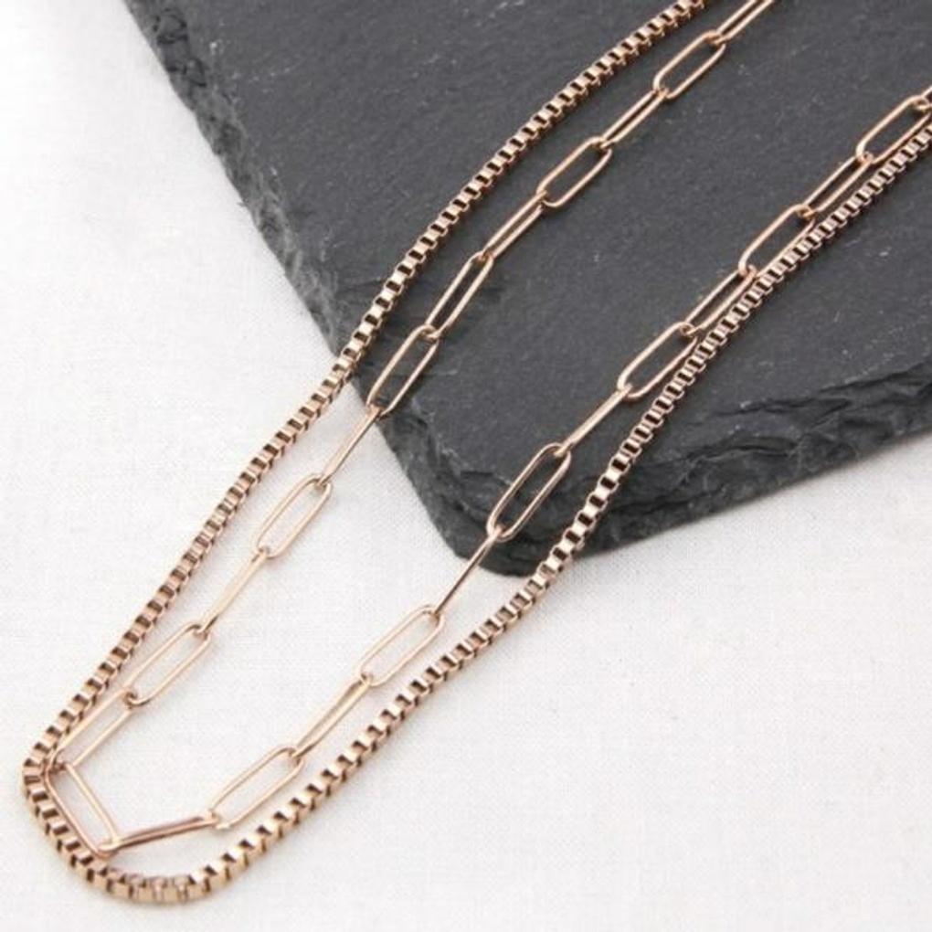 Atria Chain Two-Row Surgical Steel Necklace SHASNSC0001