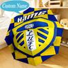 Custom Name Umbrella Leeds Football Crest Umbrella 8-Frame for Travel, Camping, Casual Lightweight Portable, Essential for Family Gifts