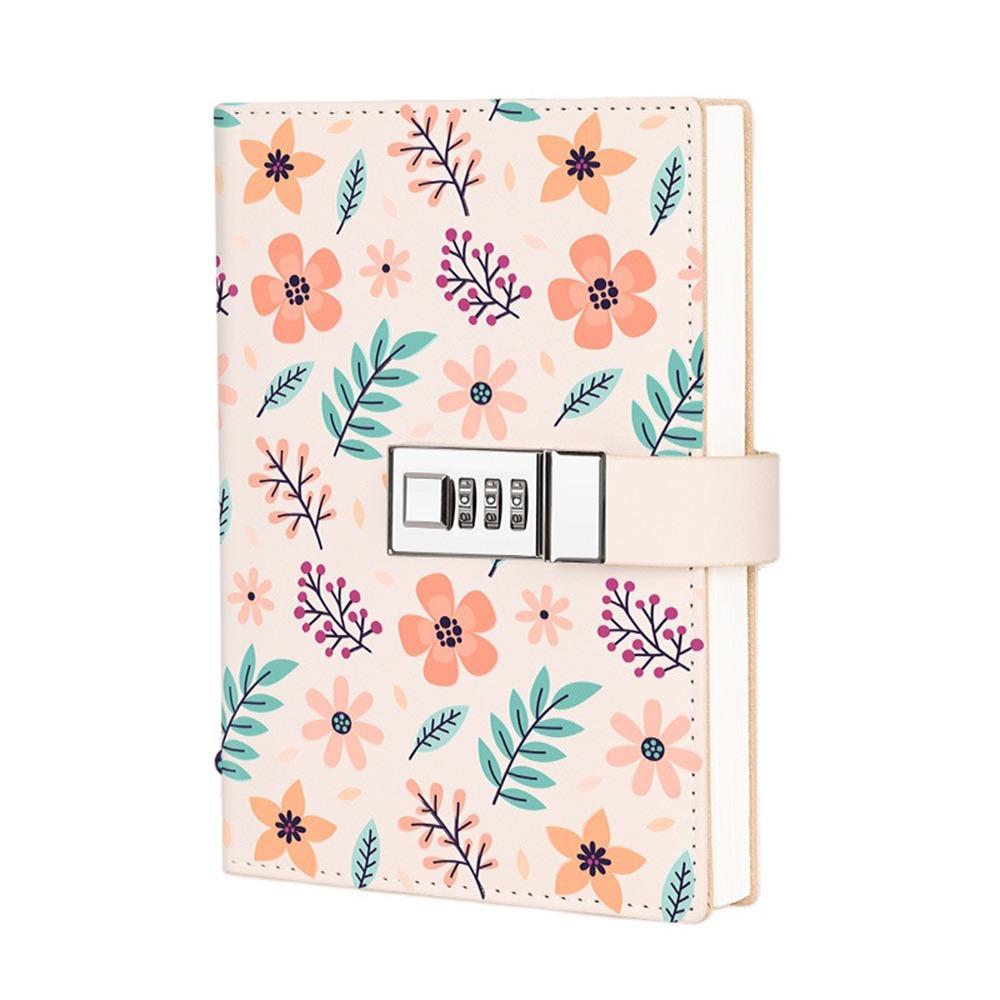 224 Pages B6 Notebook Thickened Printed Pattern Diary Book Protecting Secrets PU Leather Student Notepad Office School Supplies