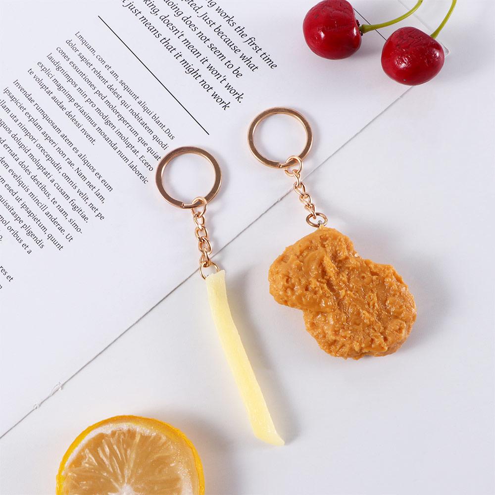 Legs Chicken Nuggets Fried Chicken Key Chains Key Rings Food Pendant Imitation Food Keychains